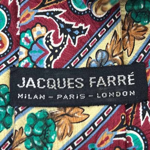 Jacques Farre Paisley 100% Silk Men's Cravate Neck Tie - Picture 5 of 8